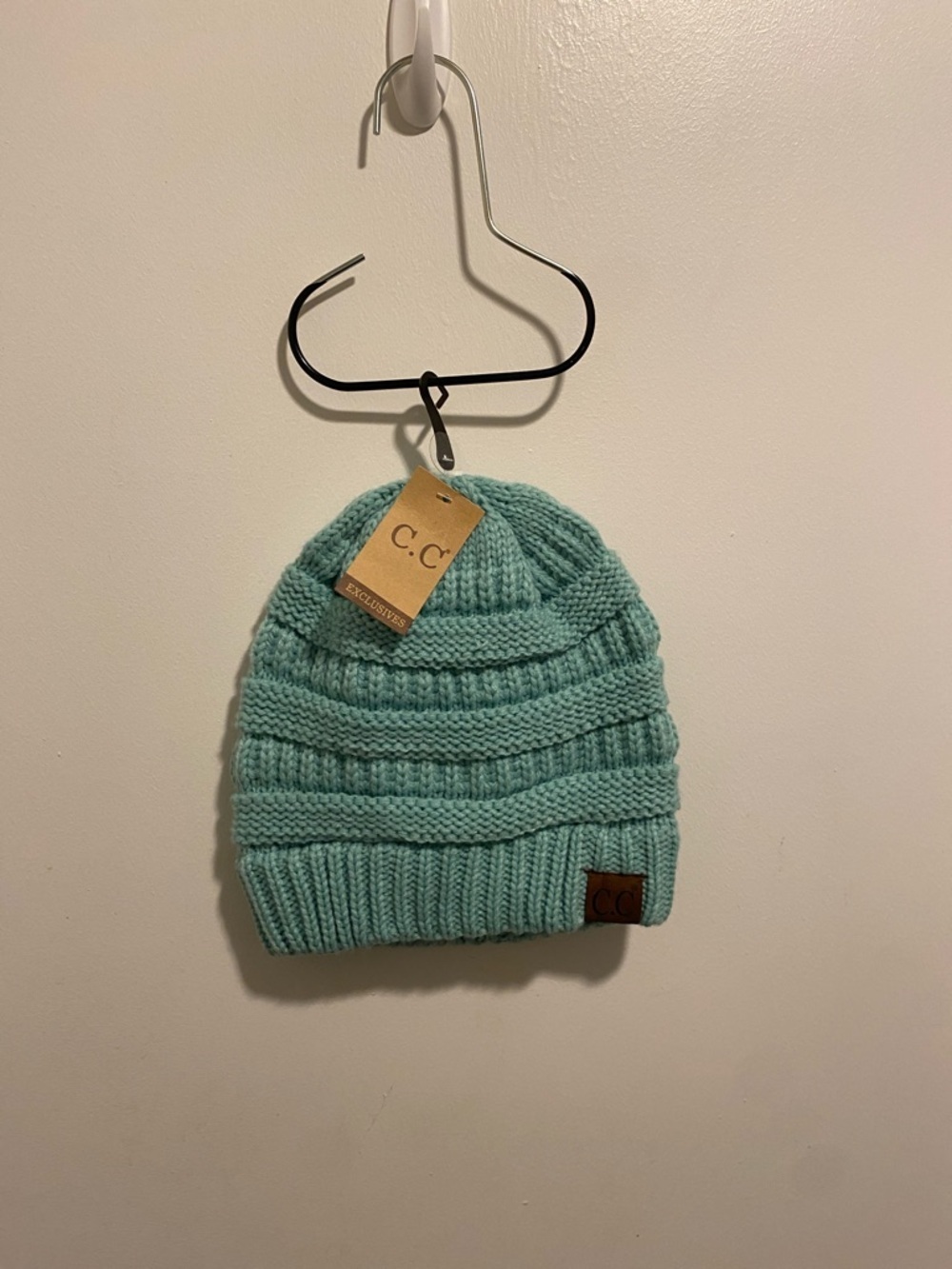 C.C Women Ribbed Knit Beanie - Mint Green